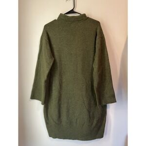 A New Day‎ Olive Green Sweater Dress Over Sized Mock Neck Size Small Stretch